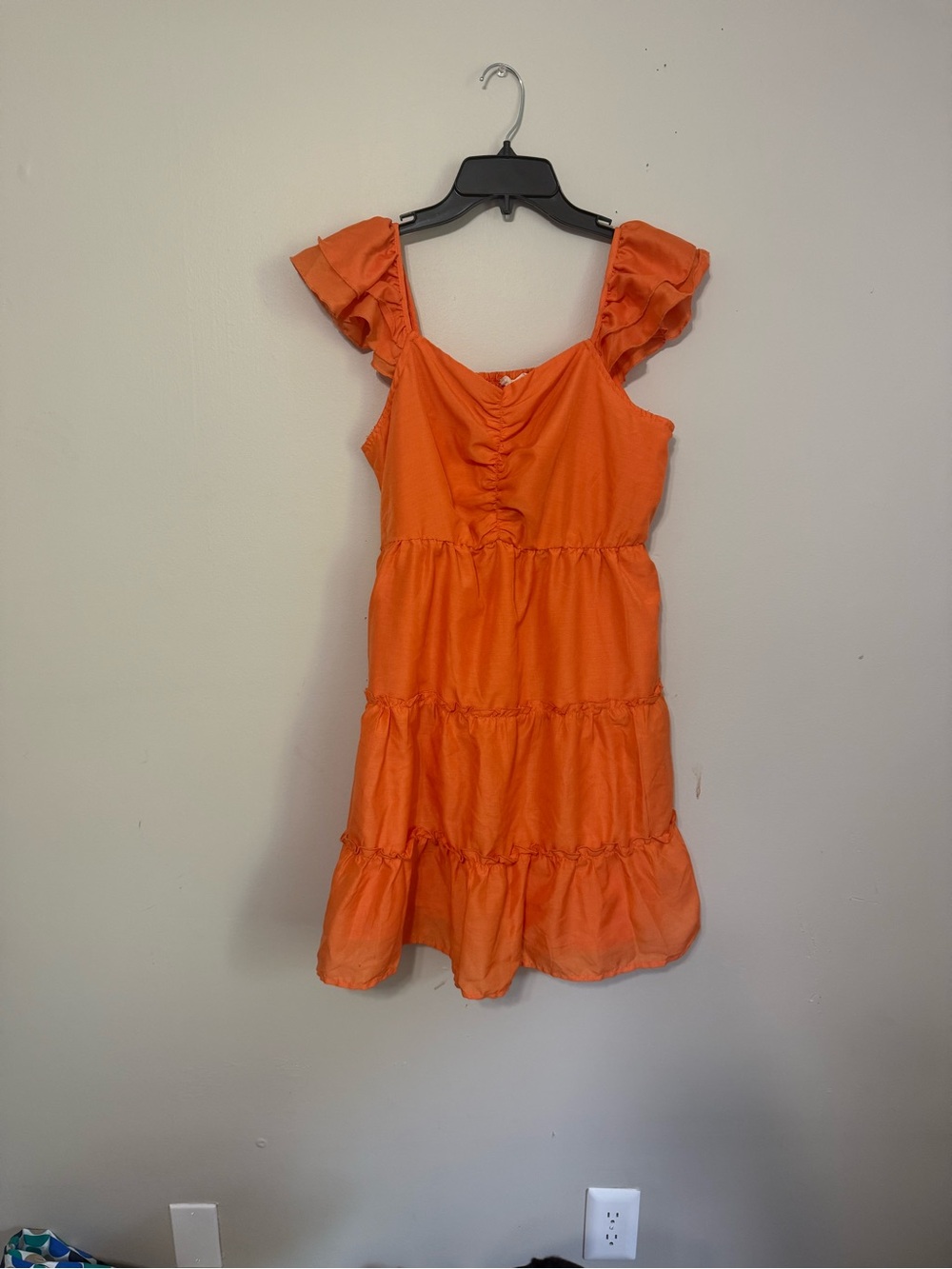Altar'd State Orange Ruffle Sleeve Mini Dress - Picture 2 of 3